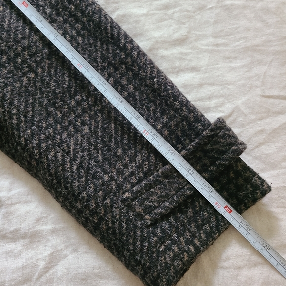 Dalia Collection Brown Houndstooth Wool Blend Double Breaster Blazer Coat - Picture 13 of 15